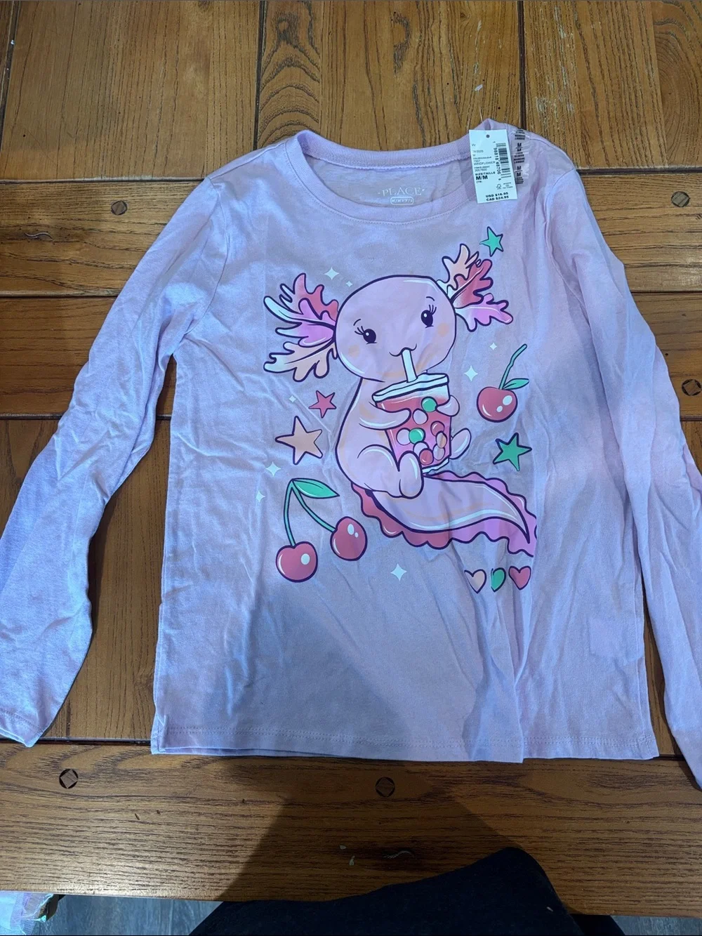 The Children's Place Pink Axolotl Graphic Long-Sleeve Tee